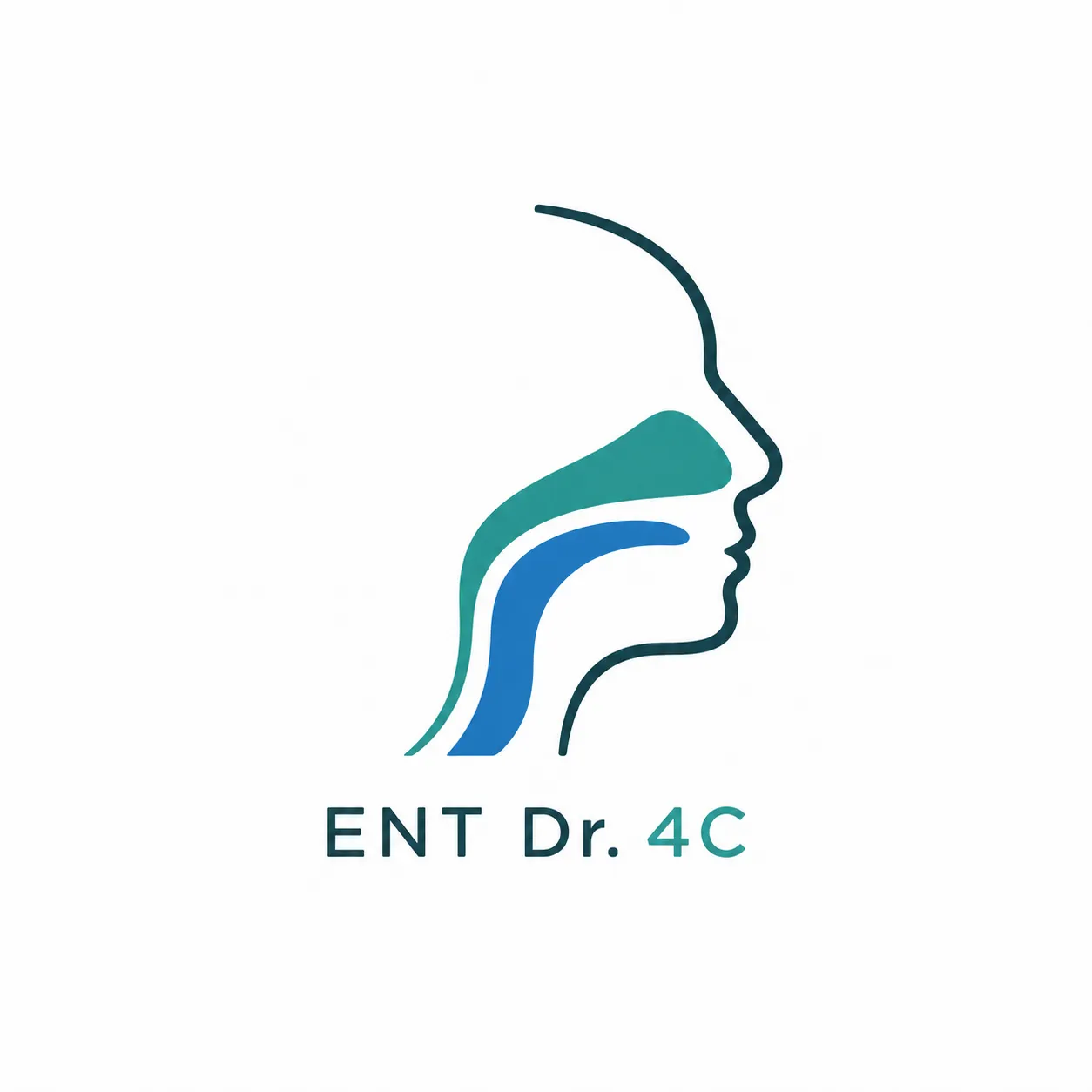 ENT Dr.4C・陳世璽醫師 品牌標誌（呼吸道側臉）