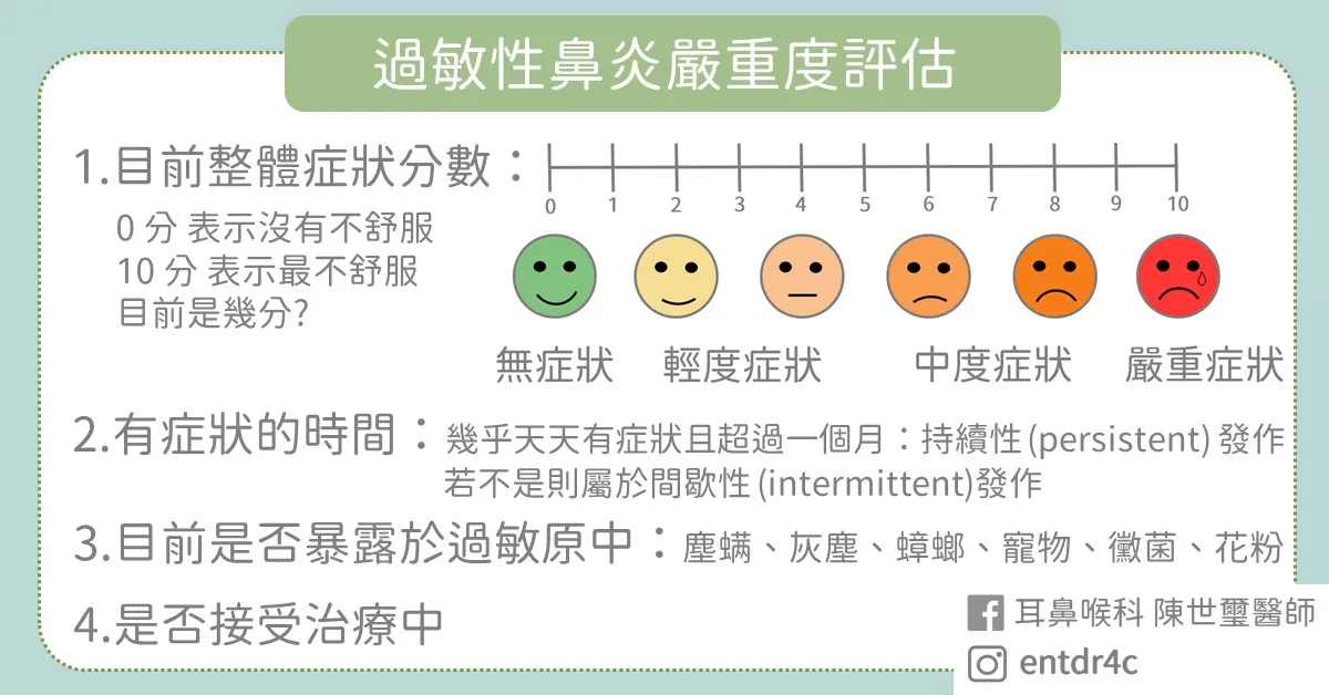 過敏性鼻炎嚴重度評估